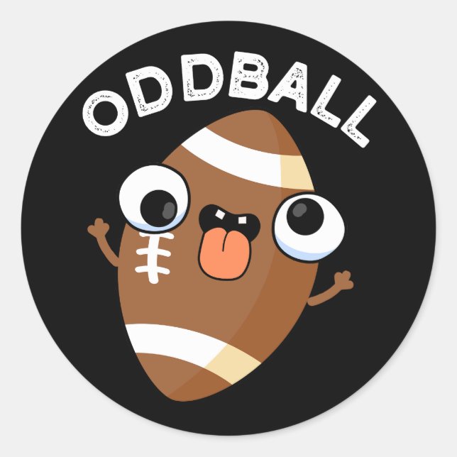 Oddball Funny Football Pub Dark BG Runder Aufkleber (Vorderseite)