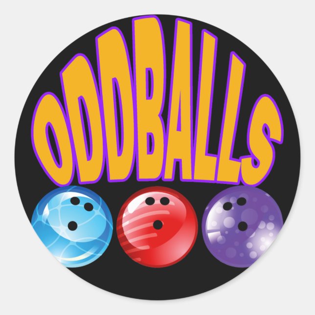 ODDBALLS - NAME DES BOWLINGS RUNDER AUFKLEBER (Vorderseite)
