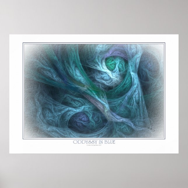 Oddyssie in Blauer Printwerbung Poster (Vorne)