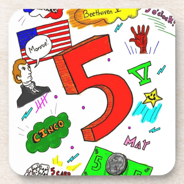 Ode à cinq Dessous de verre - Set 6 (Devant)