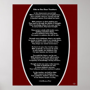 Ode à nos chers professeurs Affiche de poème HAMby