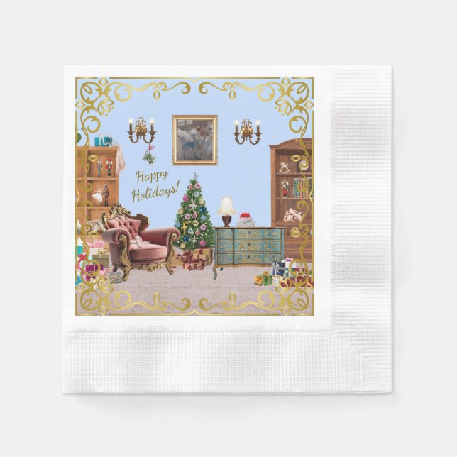 Ode an die Nutcracker Ballet Blue Serviette (Vorderseite)