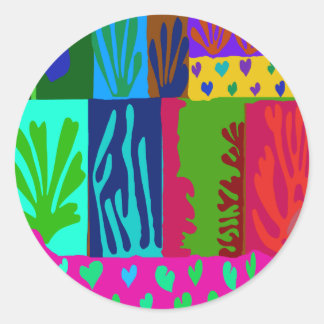 Ode an Matisse Collage Runder Aufkleber