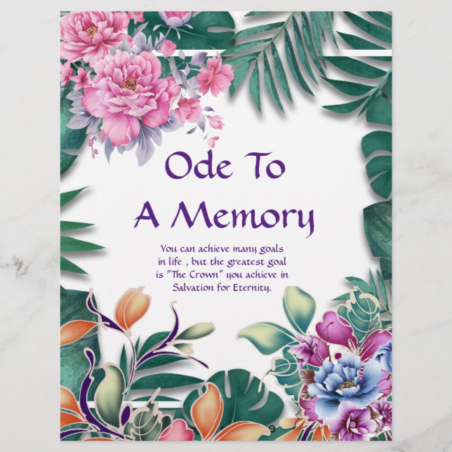 Ode to a Memory Poetry Personalisiert Paper (Vorderseite)
