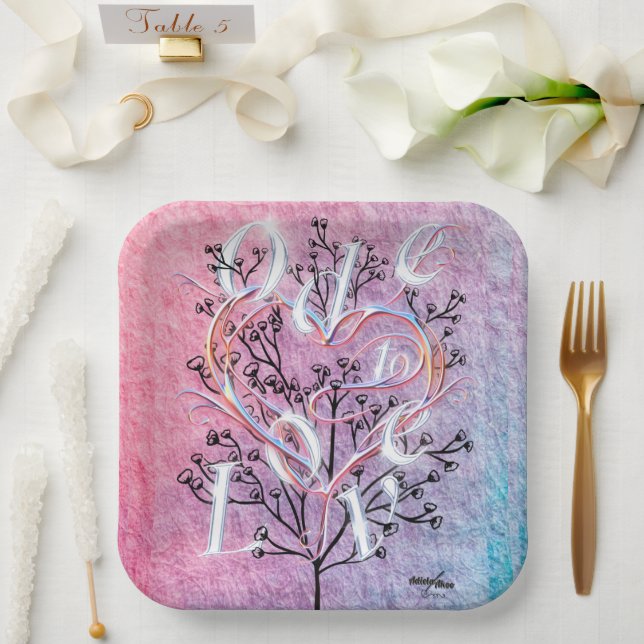 Ode to Liebe Paper Plate von Poet Adiela Akoo Pappteller (Hochzeit)