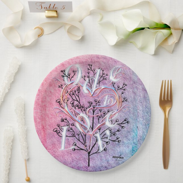Ode to Liebe Paper Plate von Poet Adiela Akoo Pappteller (Hochzeit)