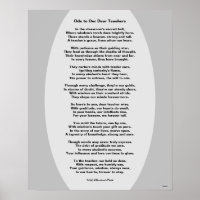 Ode to Our Chers enseignants Poem Poster Poster HA