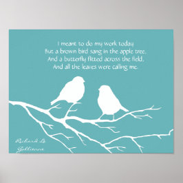 Ode to Spring Gedicht mit Little Bird Silhouette Poster