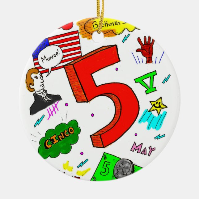 Ode zu fünf Ornamenten Keramikornament (Vorne)