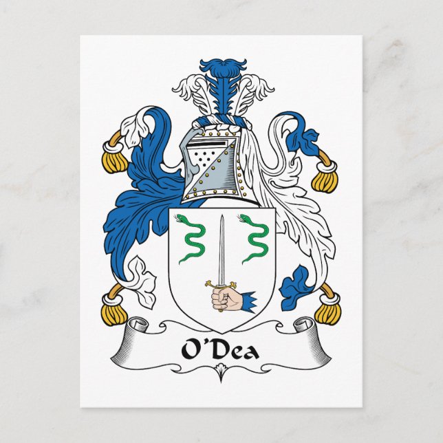 O'Dea oder Day Familienwappen Postkarte (Vorderseite)