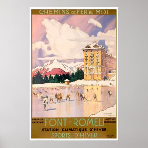 Odeillo Reiseplakat Font-Romeu Kunst Via Frankreic Poster