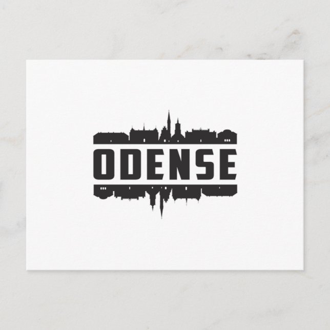 Odense Denmark City Skyline Cityscape Travel Gift Postkarte (Vorderseite)