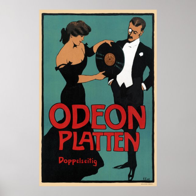 Odeon Platten Allemagne Poster vintage 1900 (Devant)