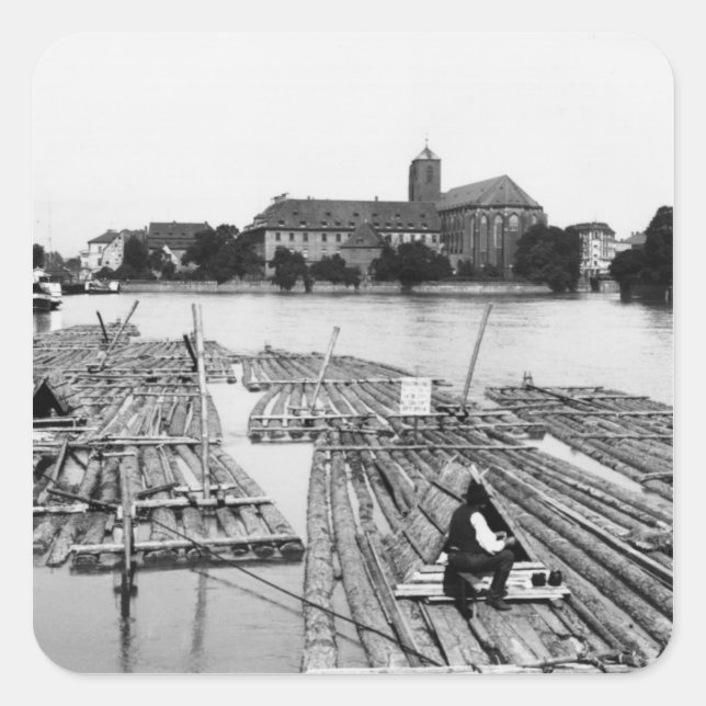 Oder Breslau Polen, c.1910 Quadratischer Aufkleber (Vorderseite)