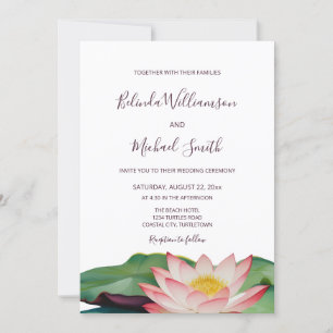 ODER Code   Lotus Blume Wedding Einladung