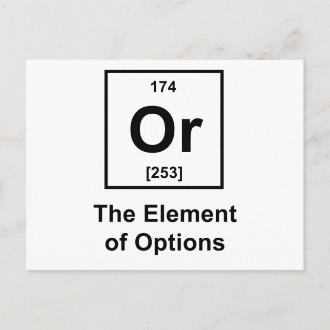 Oder das Element Optionen Postkarte (Vorderseite)