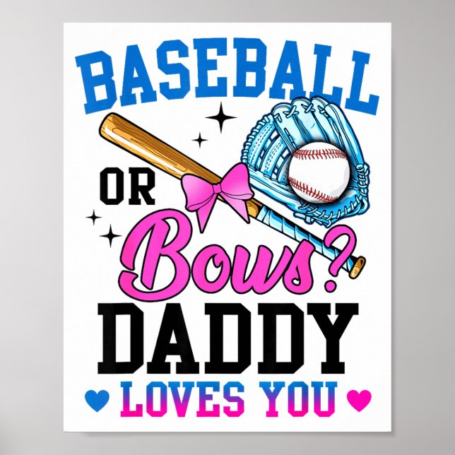 Oder Geschlecht Enthüllung Baseball Bows Daddy Poster (Vorne)