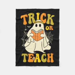 Oder lehren Groovy Halloween Retro Floral Ghost Te Fleecedecke