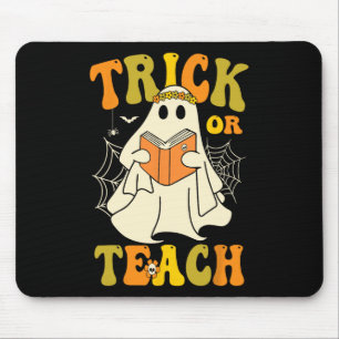 Oder lehren Groovy Halloween Retro Floral Ghost Te Mousepad