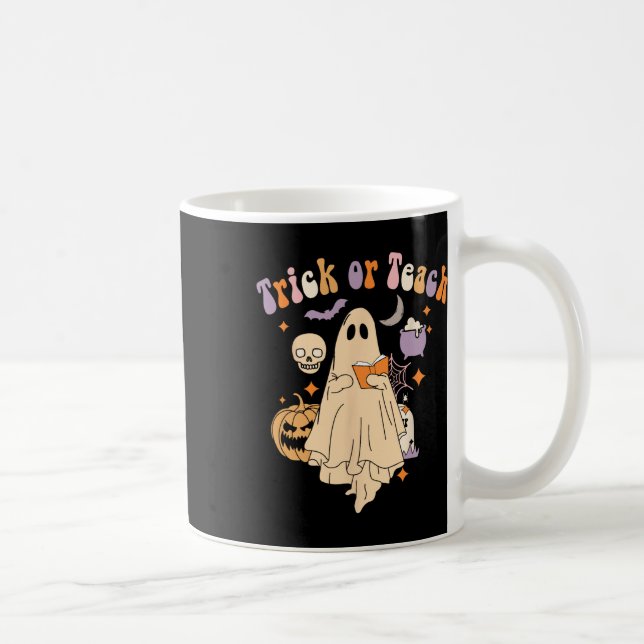 Oder lehren Groovy Lehrer Halloween Retro Floral G Kaffeetasse (Rechts)