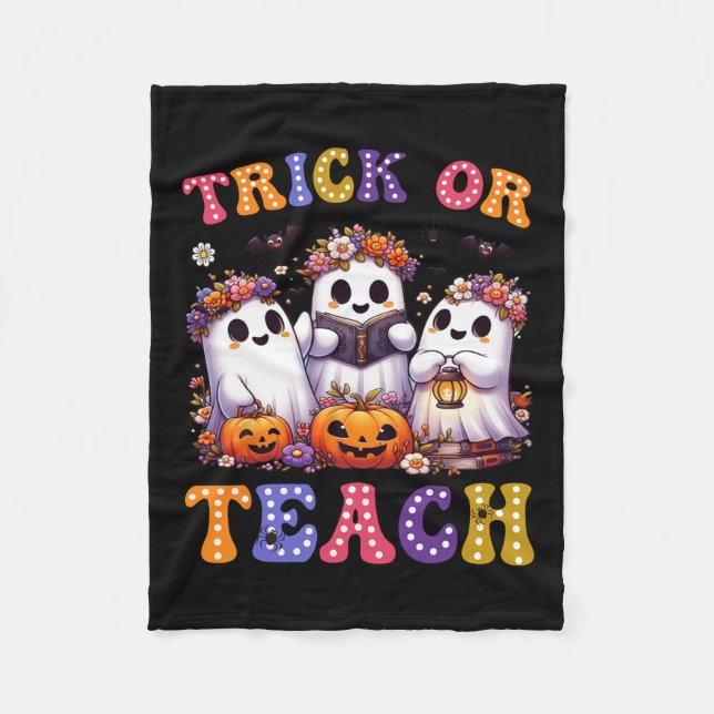 Oder lehrt Halloween Ghost Pumpkin Spooky Teacher  Fleecedecke (Vorderseite)