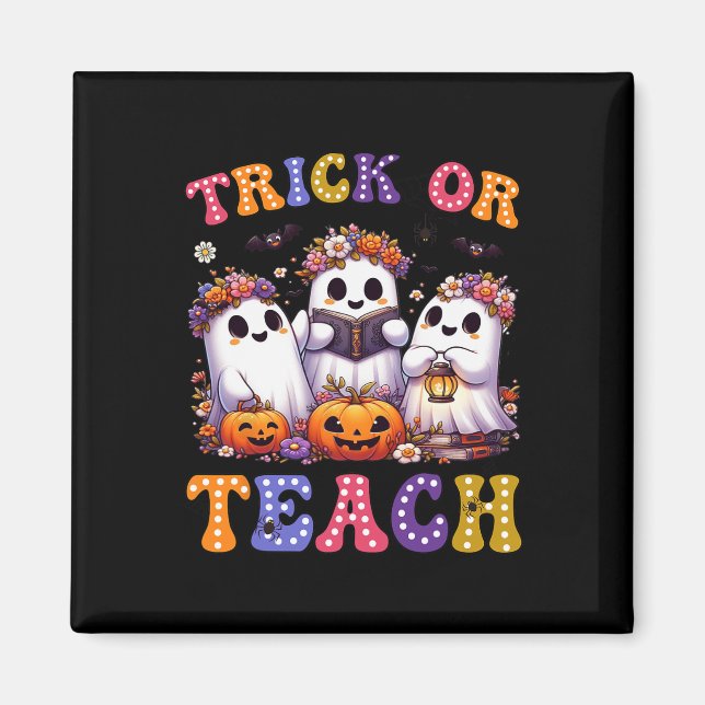 Oder lehrt Halloween Ghost Pumpkin Spooky Teacher  Magnet (Vorne)