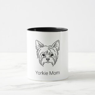 odern Yorkie Gesichtslinien Kunst Kaffeetasse Pe