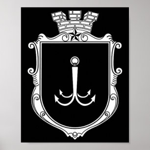 Odesa Odessa Wappen Ukraine Flagge Ukr  Poster