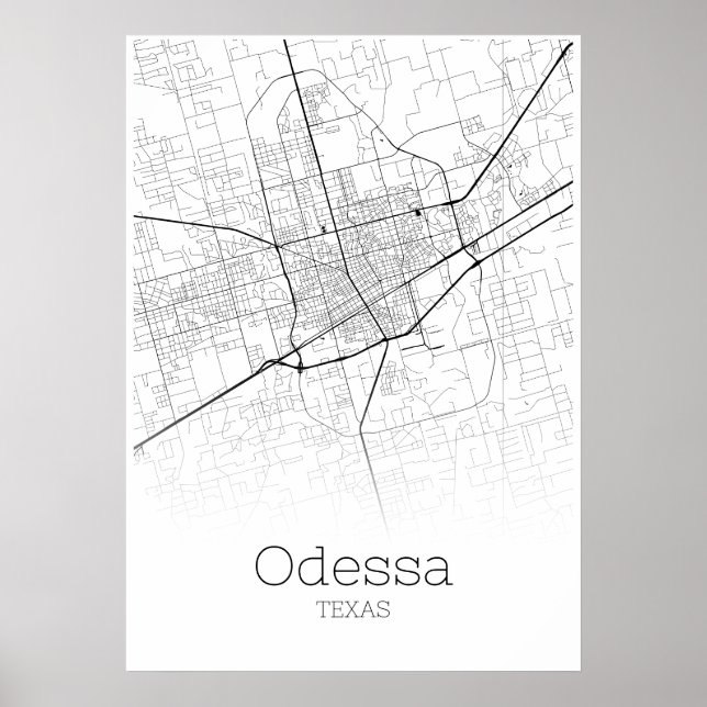 Odessa Map - Texas - City Map Poster (Vorne)