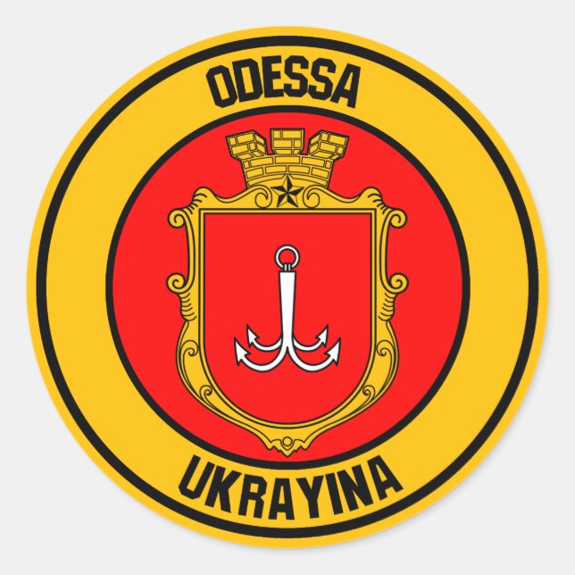 Odessa Round Emblem Runder Aufkleber (Vorderseite)