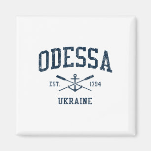 Odessa Vintage Navy gekreuzte Ruder und Bootsanker Magnet