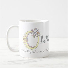 ODETTE beschriften dekorativen Namen O mit der Kaffeetasse