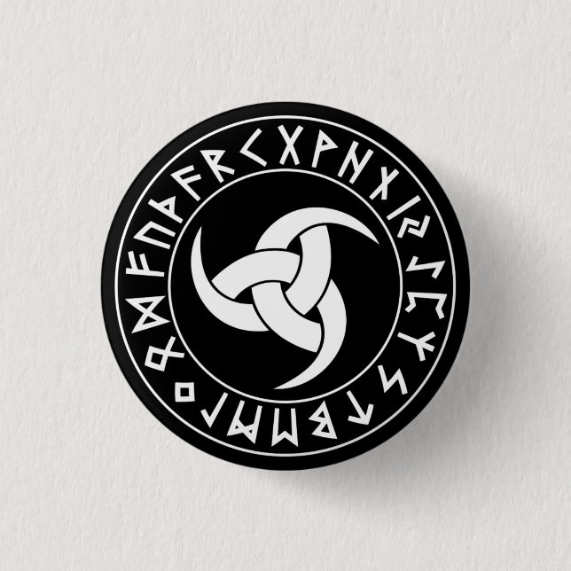 Odhroerir Rune-Schild Button (Vorderseite)
