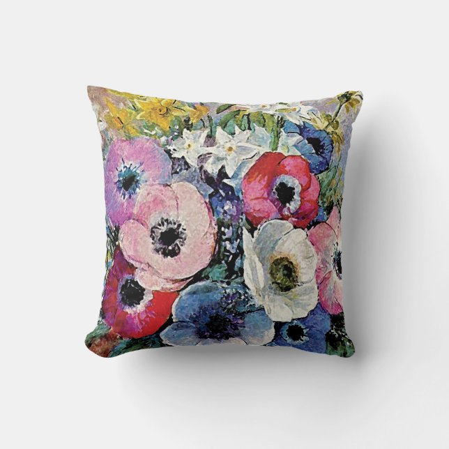 Odilon Redon Anemones Blume - Kunstsymbolismus Kissen (Vorderseite)
