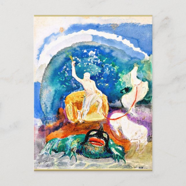 Odilon Redon - Apollo Riding a Green Monster Postkarte (Vorderseite)