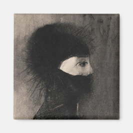Odilon Redon Armor. Dunkle Frau sieht sich dem Sym Magnet