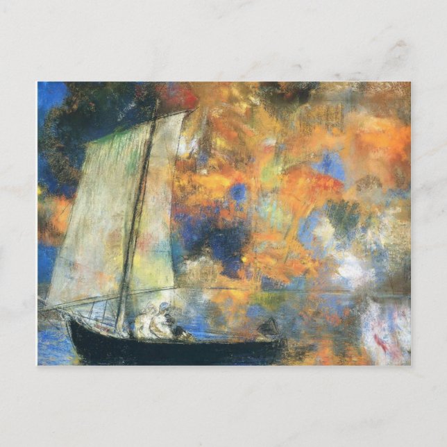 Odilon Redon - Blume Wolken Postkarte (Vorderseite)