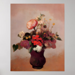 Odilon Redon - Blumen in einer braunen Vase, Poster