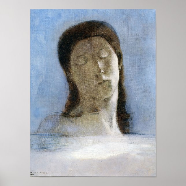 Odilon Redon, geschlossene Augen 1890  Poster (Vorne)