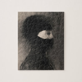 Odilon Redon. Rüstung. Dunkle Frau Gesicht. Symbol