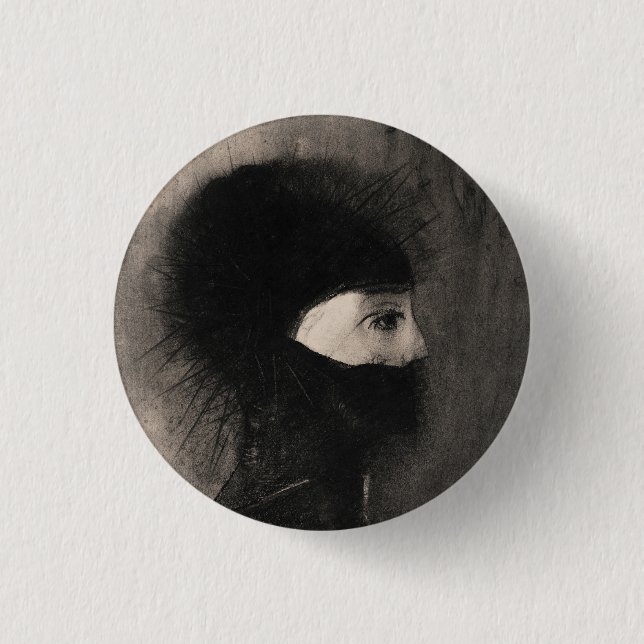 Odilon Redon. Rüstung. Dunkle Frau Gesicht. Symbol Button (Vorderseite)
