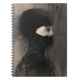 Odilon Redon. Rüstung. Dunkle Frau Gesicht. Symbol Notizblock