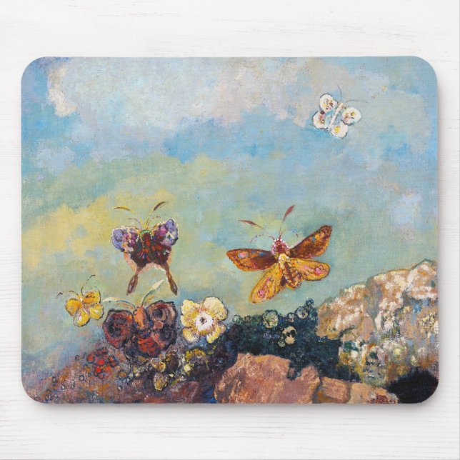 Odilon Redon, Schmetterlinge,1910 Mousepad (Vorne)