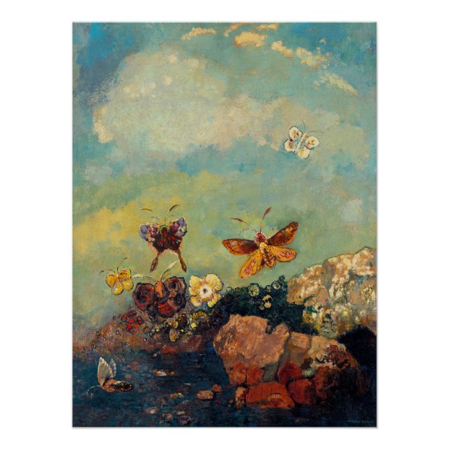Odilon Redon - Schmetterlinge Poster (Vorderseite)