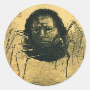 Odilon Redon - The Cry Spider, Runder Aufkleber