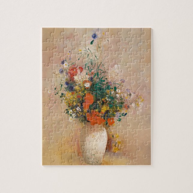 Odilon Redon: Vase der Blume (rosa Hintergrund) (Vertikal)