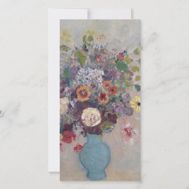 Odilon Redon - Vase von Blume Feiertagskarte (Vorderseite)