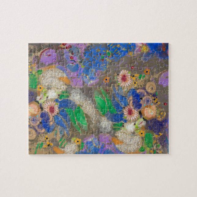 Odilon Redons abstrakter Blumenhintergrund. (Horizontal)