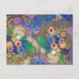Odilon Redons abstrakter Blumenhintergrund. Postkarte