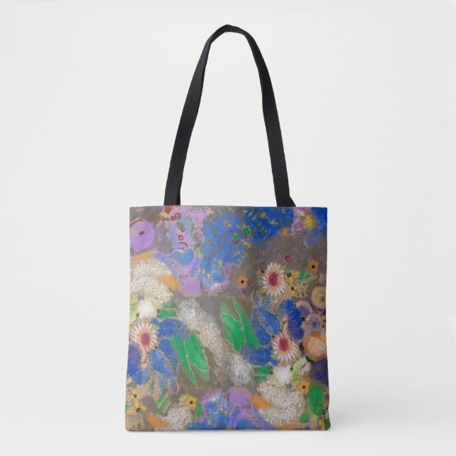 Odilon Redons abstrakter Blumenhintergrund. Tasche (Vorderseite)